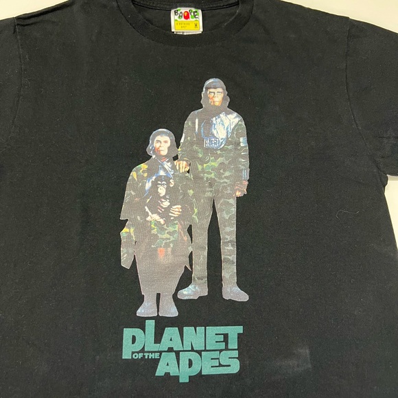 Vintage Bape x Planet Of The Apes Single Stitch Medium Tee - Made In Japan Rare - Picture 3 of 6